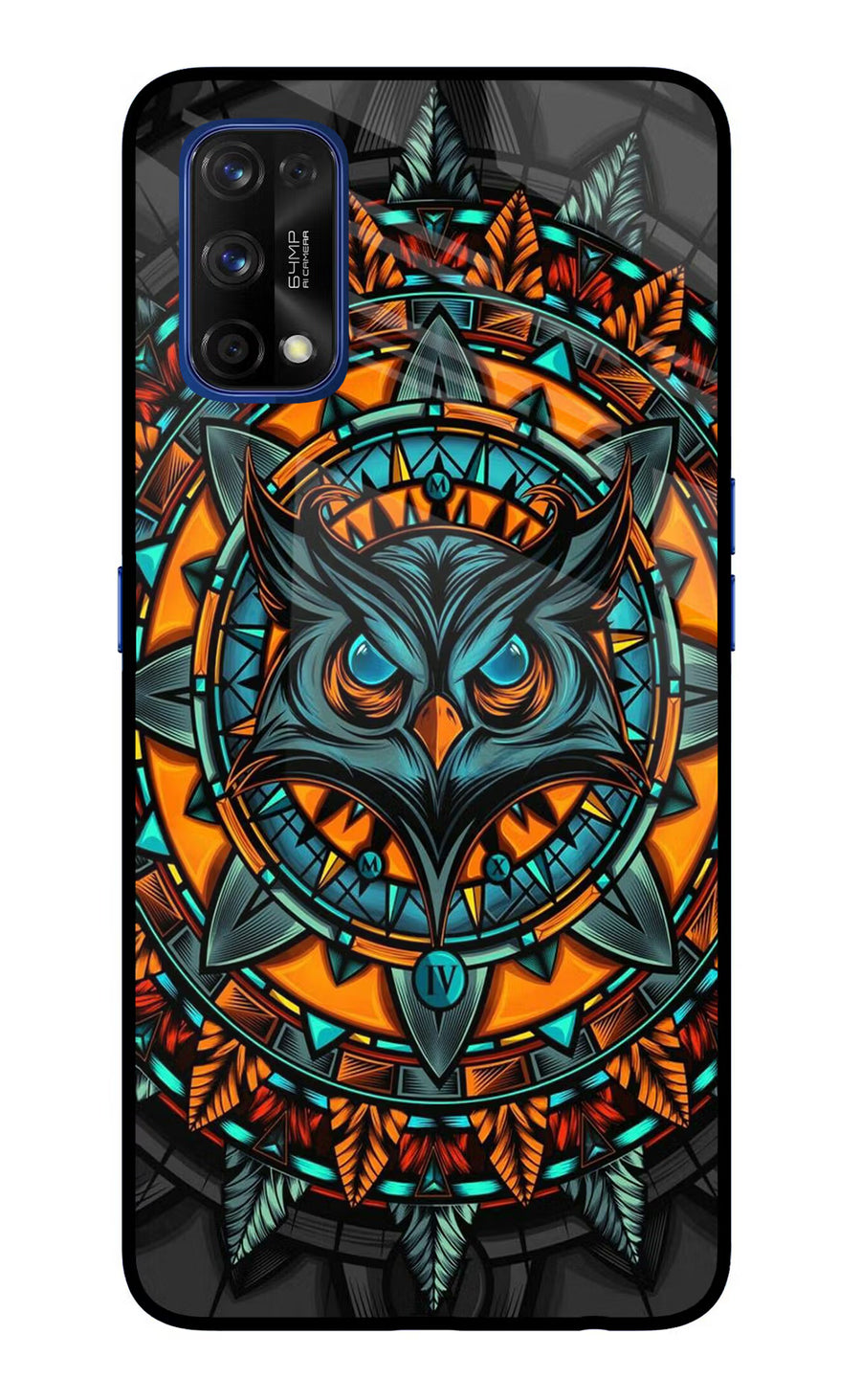 Angry Owl Art Realme 7 Pro Back Cover, Glass case