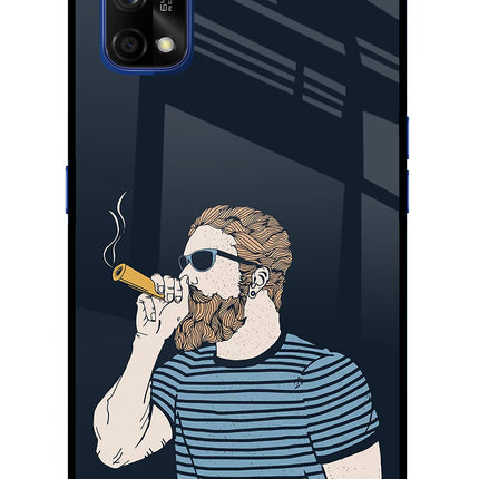 Smoking Realme 7 Pro Glass Case Back Cover by Casekaro