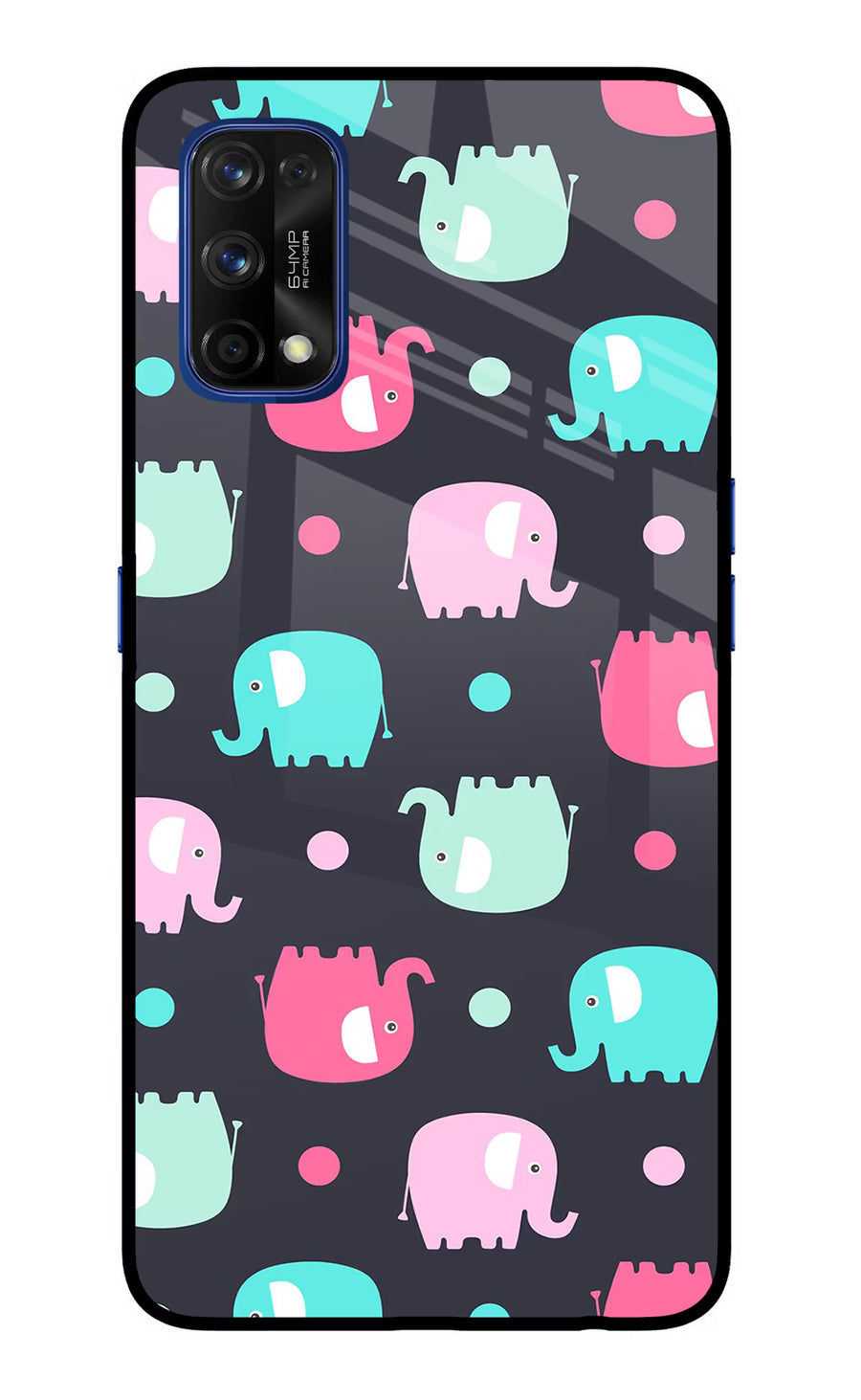 Elephants Realme 7 Pro Back Cover, Glass case