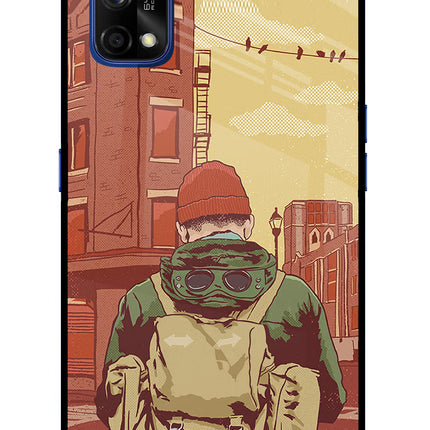 Adventurous Realme 7 Pro Glass Case Back Cover by Casekaro