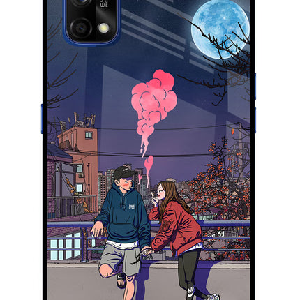 Chilling Couple Realme 7 Pro Glass Case Back Cover by Casekaro
