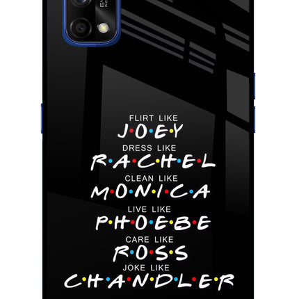 FRIENDS Character Realme 7 Pro Glass Case Back Cover by Casekaro
