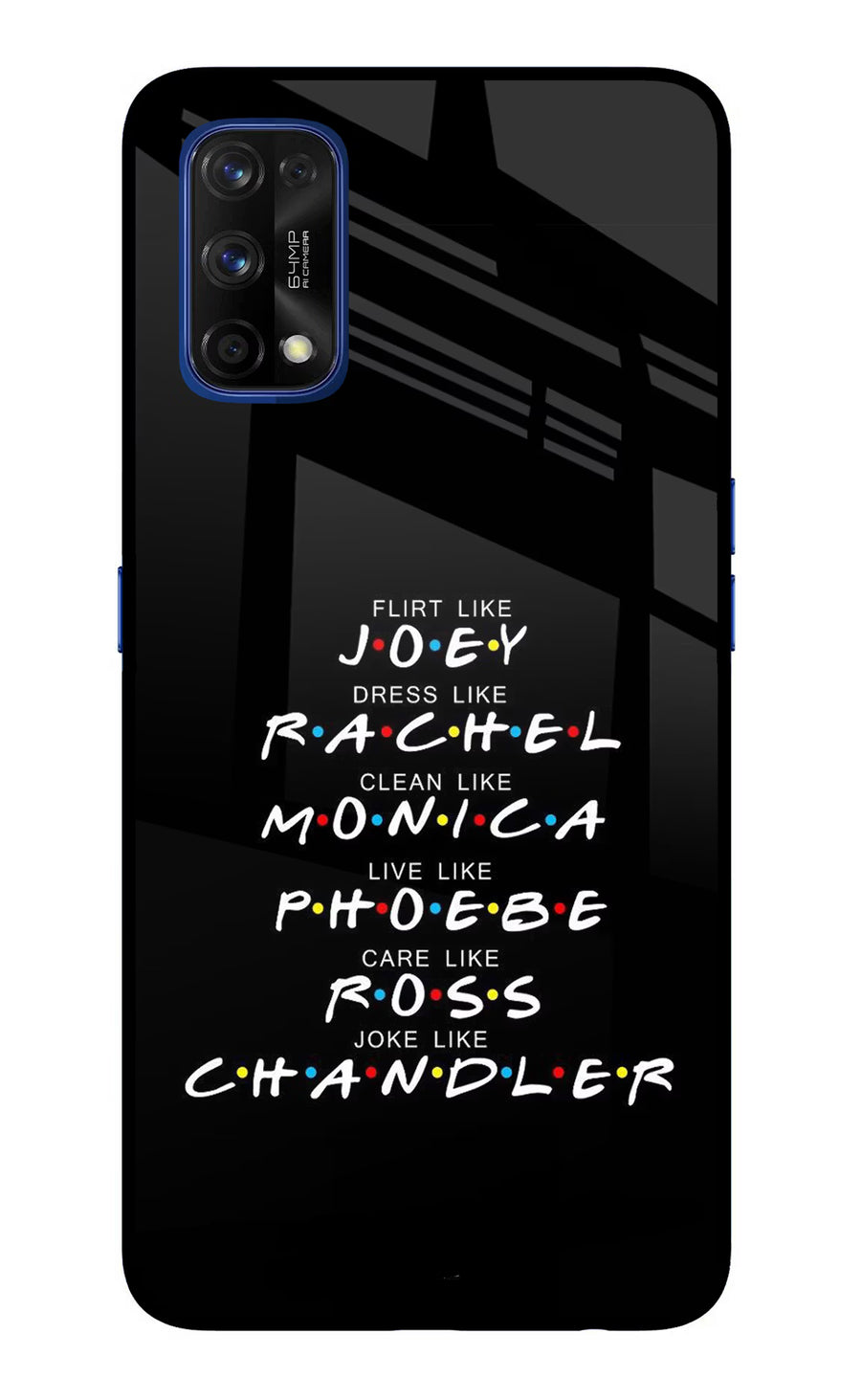 FRIENDS Character Realme 7 Pro Back Cover, Glass case