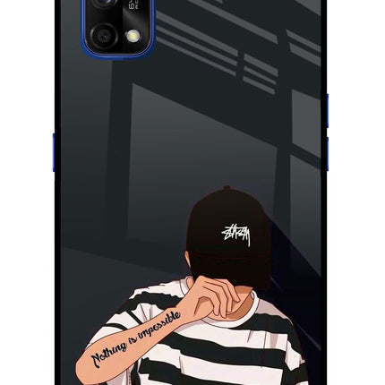 Aesthetic Boy Realme 7 Pro Glass Case Back Cover by Casekaro