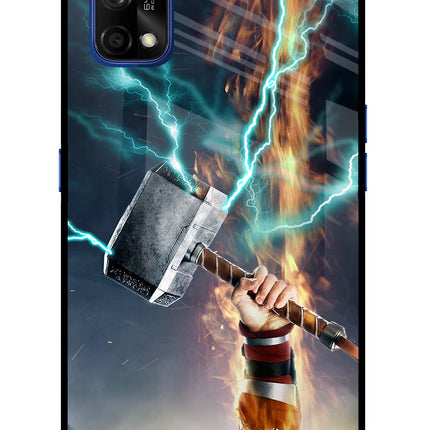 Thor Hammer Mjolnir Realme 7 Pro Glass Case Back Cover by Casekaro