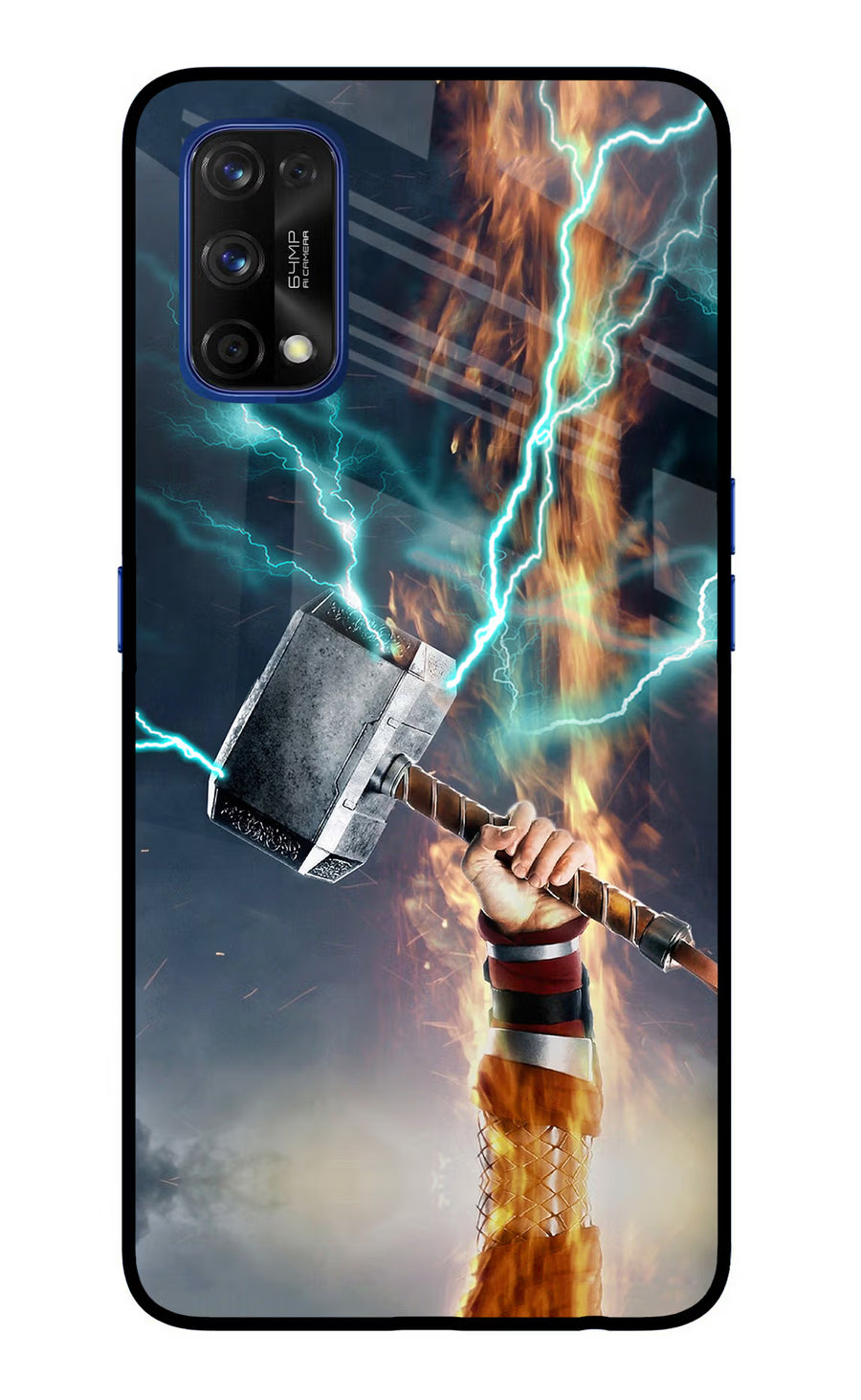 Thor Hammer Mjolnir Realme 7 Pro Back Cover, Glass case
