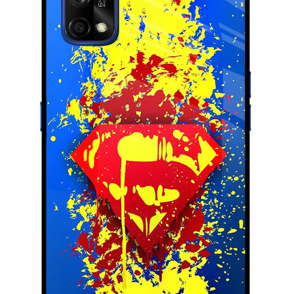Superman logo Realme 7 Pro Glass Case Back Cover by Casekaro