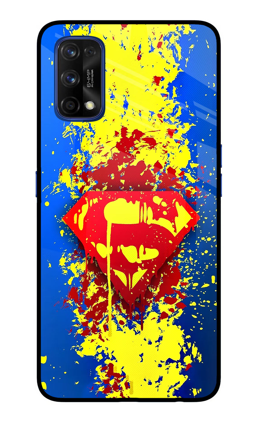 Superman logo Realme 7 Pro Back Cover, Glass case