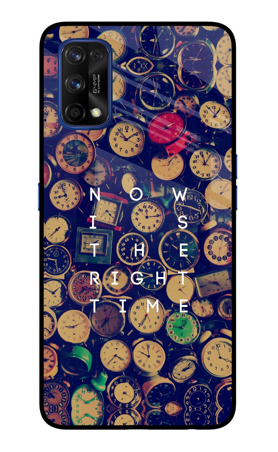Now is the Right Time Quote Realme 7 Pro Glass Case