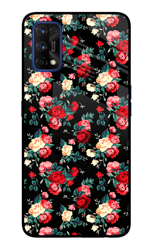 Rose Pattern Realme 7 Pro Glass Case