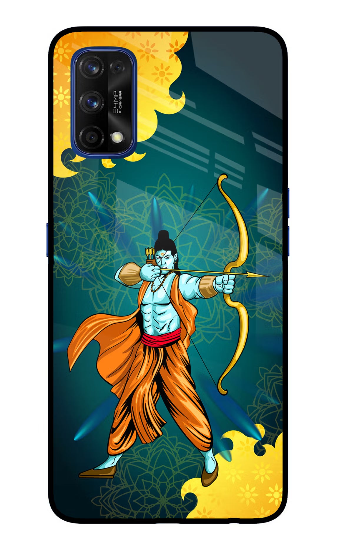 Lord Ram - 6 Realme 7 Pro Glass Case Back Cover by Casekaro