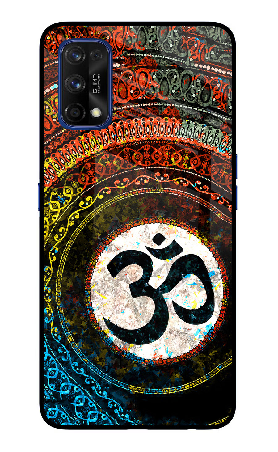 Om Cultural Realme 7 Pro Back Cover, Glass case