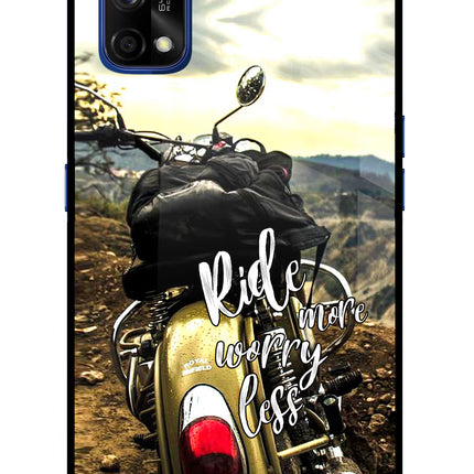Ride More Worry Less Realme 7 Pro Glass Case Back Cover by Casekaro