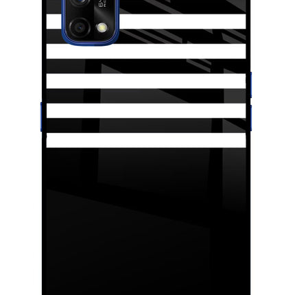 Black and White Print Realme 7 Pro Glass Case Back Cover by Casekaro