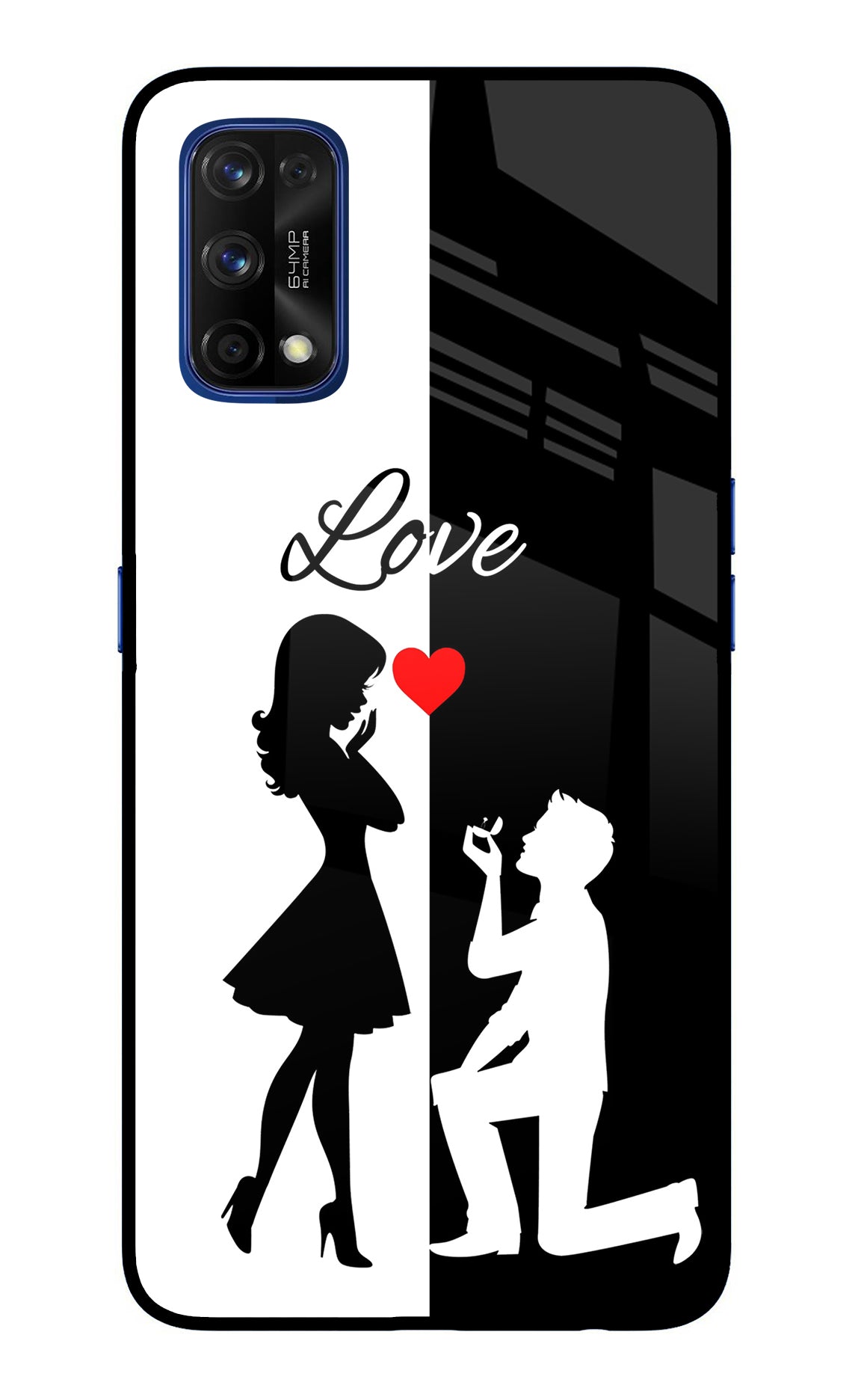 Love Propose Black And White Realme 7 Pro Back Cover