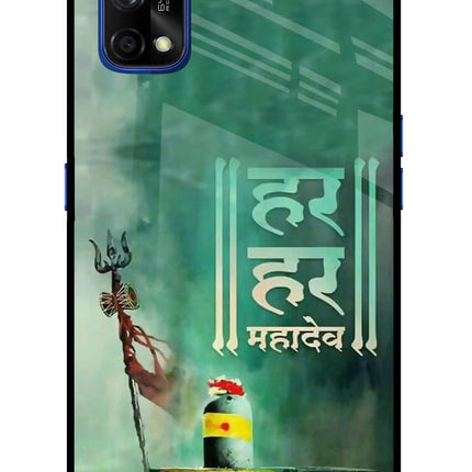 Har Har Mahadev Shivling Realme 7 Pro Glass Case Back Cover by Casekaro