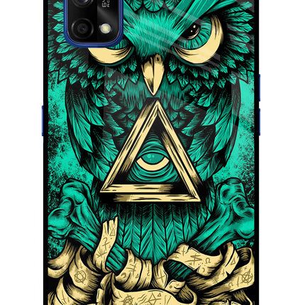 Green Owl Realme 7 Pro Glass Case Back Cover by Casekaro