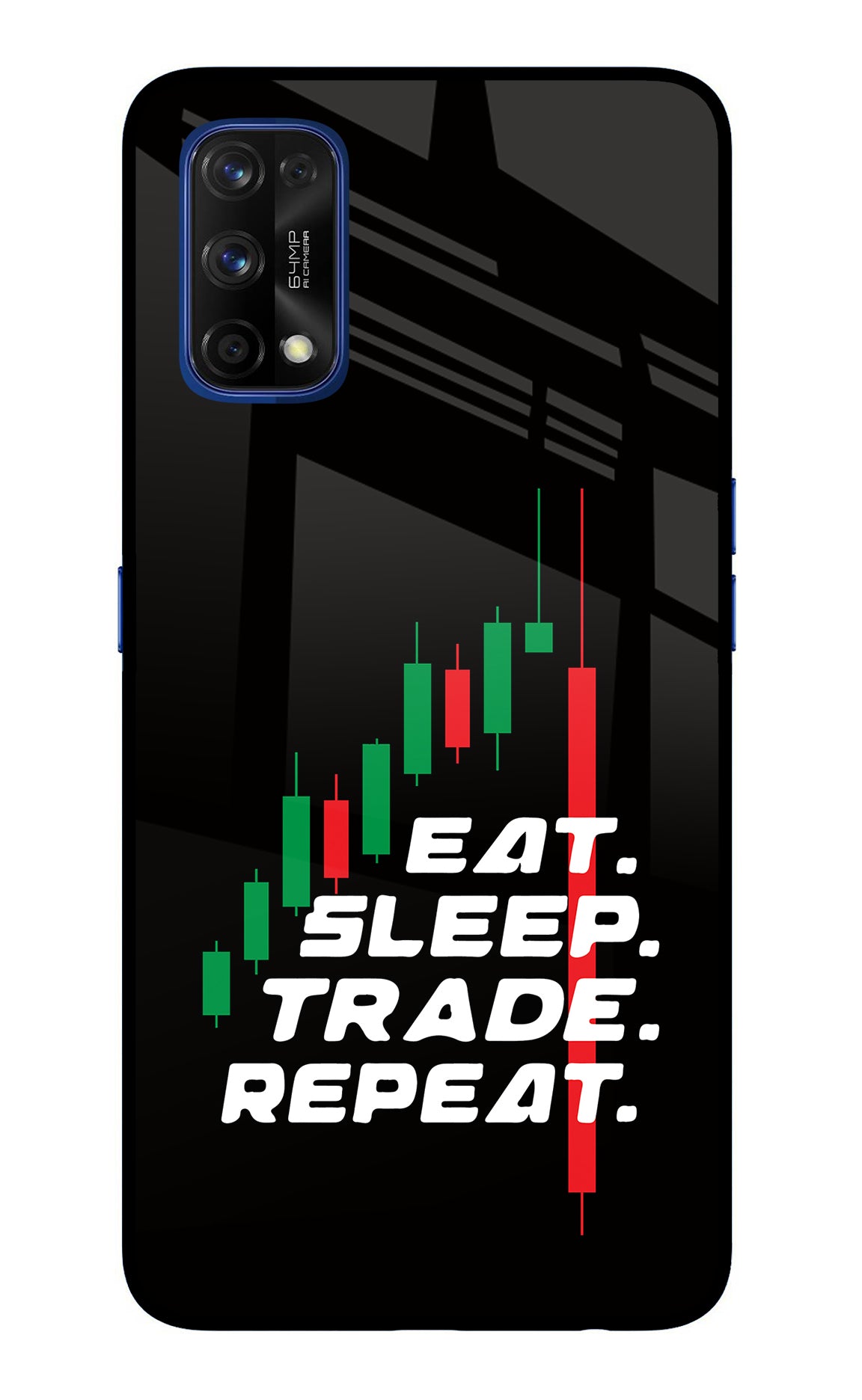 Eat Sleep Trade Repeat Realme 7 Pro Glass Case