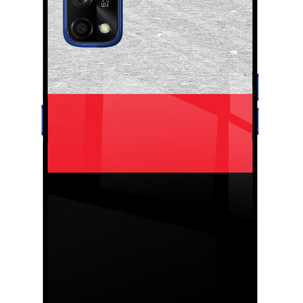 Tri Color Pattern Realme 7 Pro Glass Case Back Cover by Casekaro