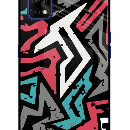 Geometric Graffiti Realme 7 Pro Glass Case Back Cover by Casekaro