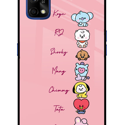 BTS names Realme 7 Pro Glass Case Back Cover by Casekaro