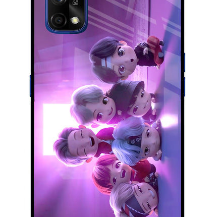 BTS Chibi Realme 7 Pro Glass Case Back Cover by Casekaro