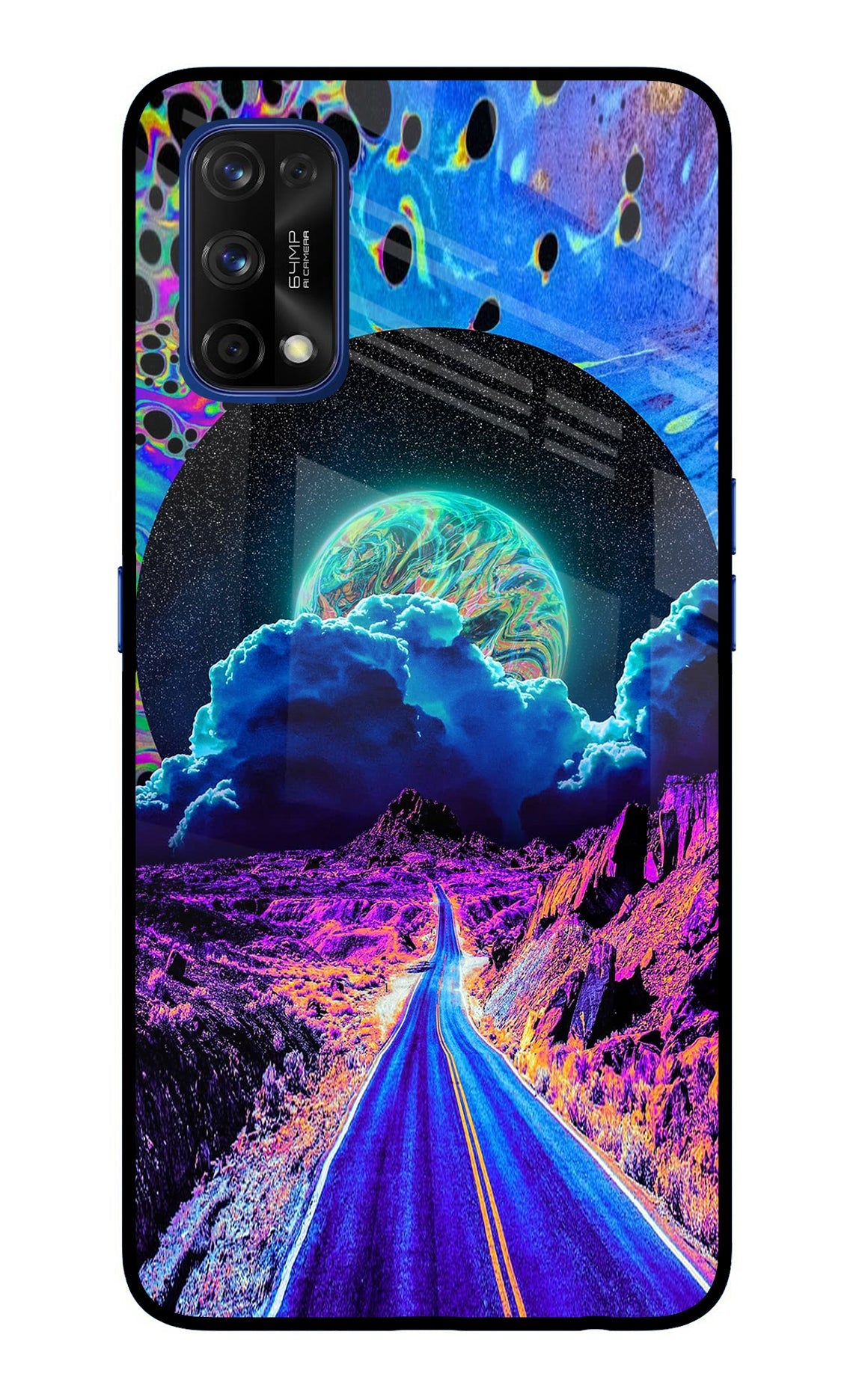 Psychedelic Painting Realme 7 Pro Glass Case