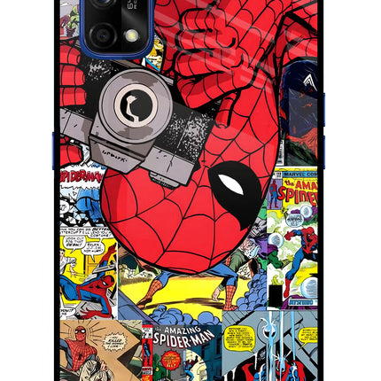 Spider Man Realme 7 Pro Glass Case Back Cover by Casekaro