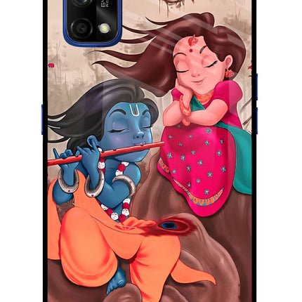 Radhe Krishna Realme 7 Pro Glass Case Back Cover by Casekaro