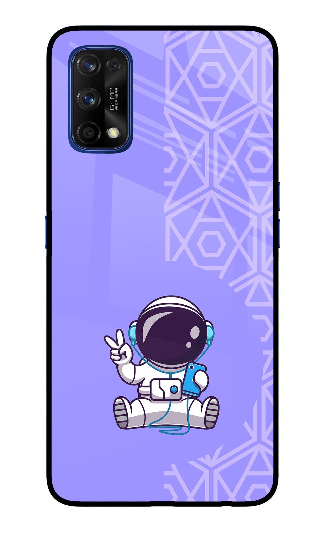 Cute Astronaut Chilling Realme 7 Pro Glass Case