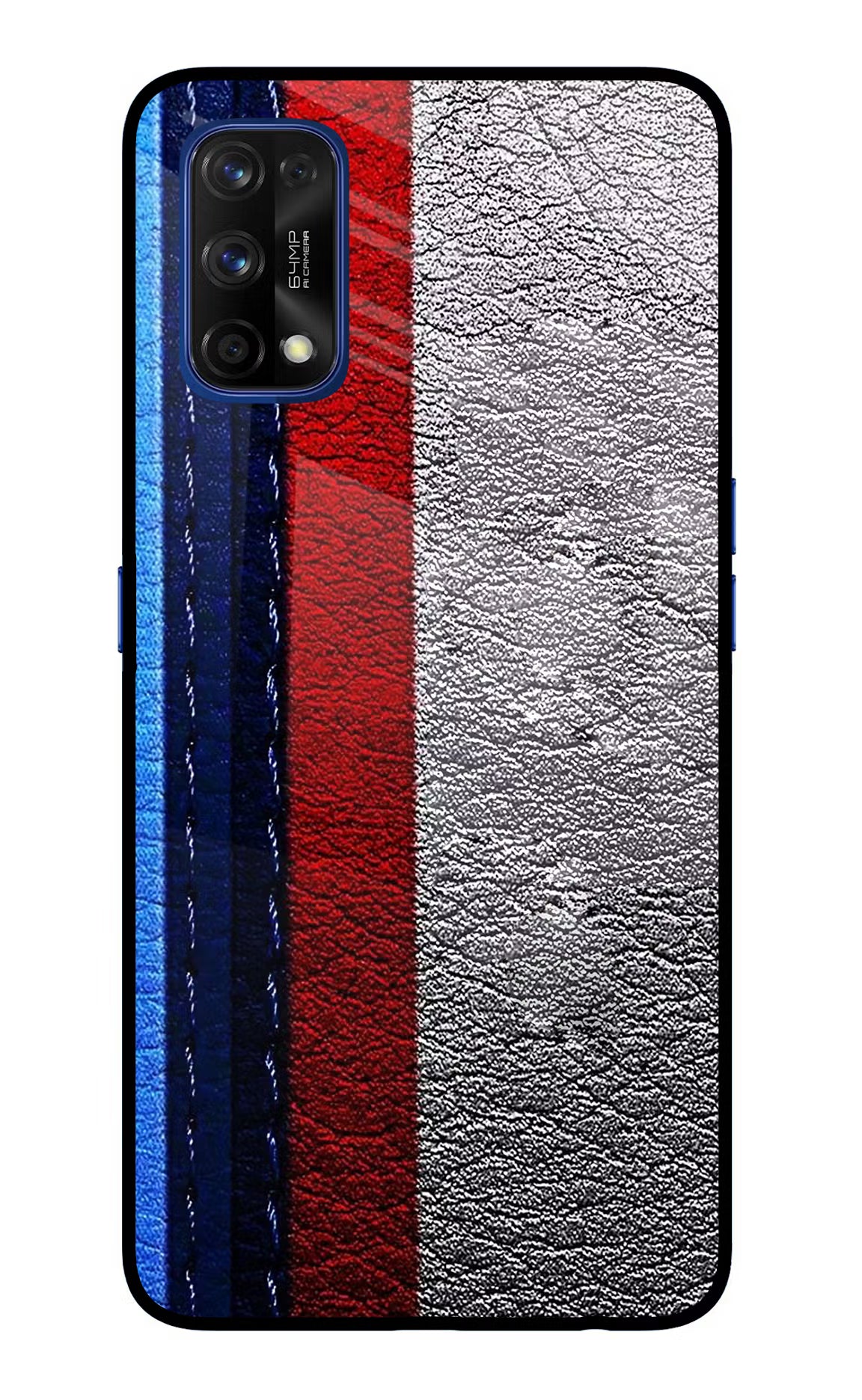 BMW Stripes Realme 7 Pro Glass Case Back Cover by Casekaro