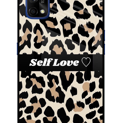 Leopard Print Self Love Realme 7 Pro Glass Case Back Cover by Casekaro