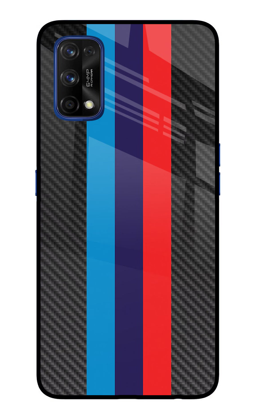 BMW Stripes Pattern Realme 7 Pro Back Cover, Glass case