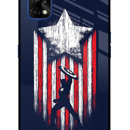 Captain America Marvel Art Realme 7 Pro Glass Case
