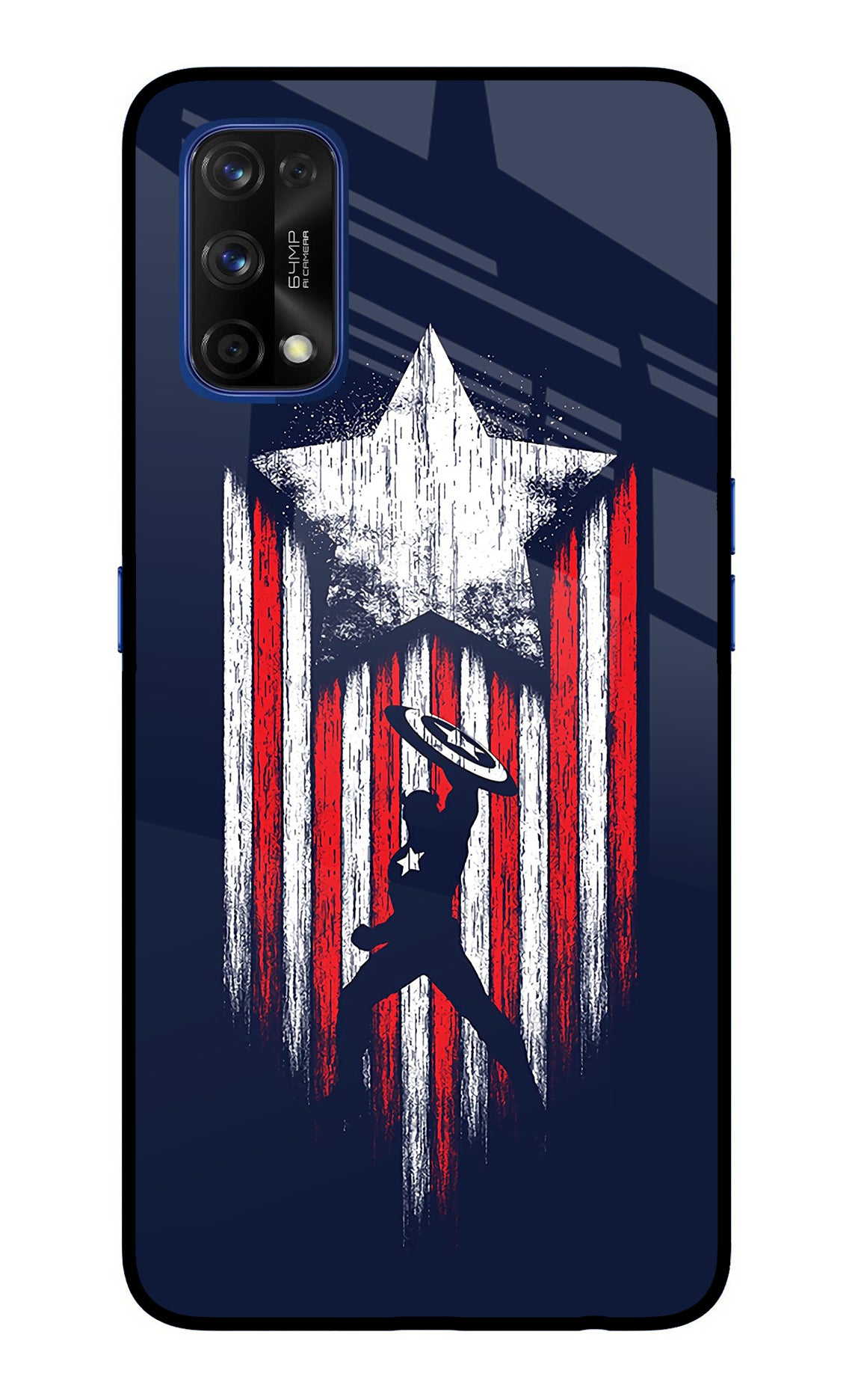 Captain America Marvel Art Realme 7 Pro Glass Case