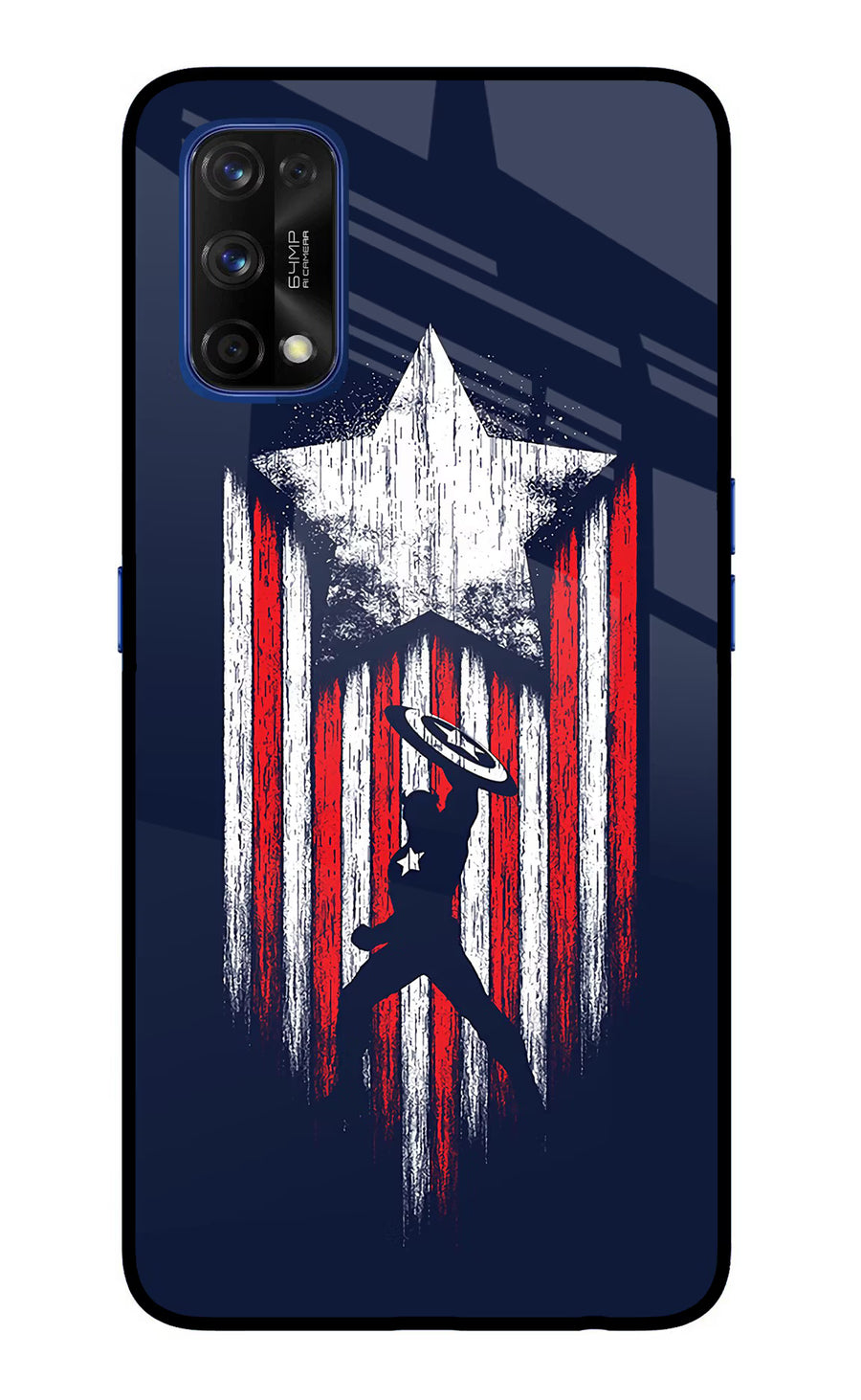 Captain America Marvel Art Realme 7 Pro Back Cover, Glass case