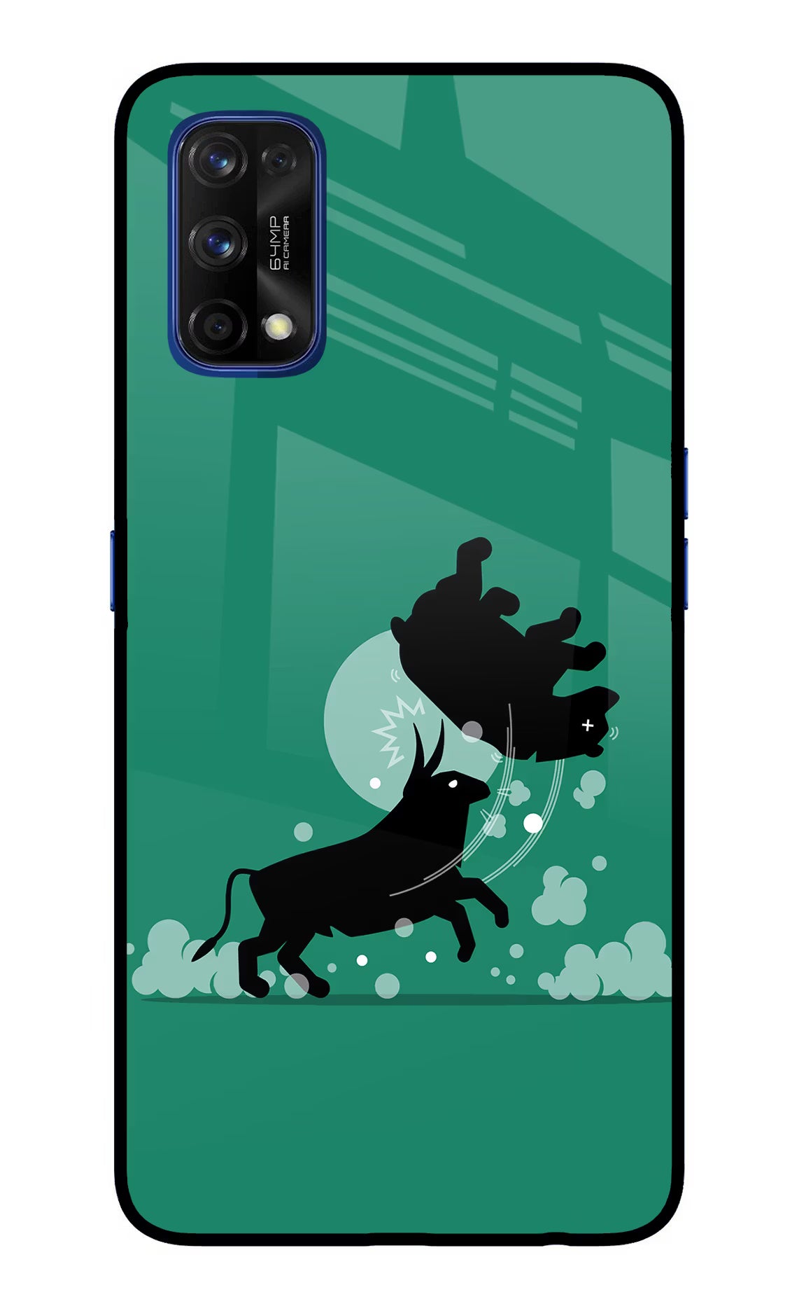 Bull Conqueror Realme 7 Pro Glass Case Back Cover by Casekaro