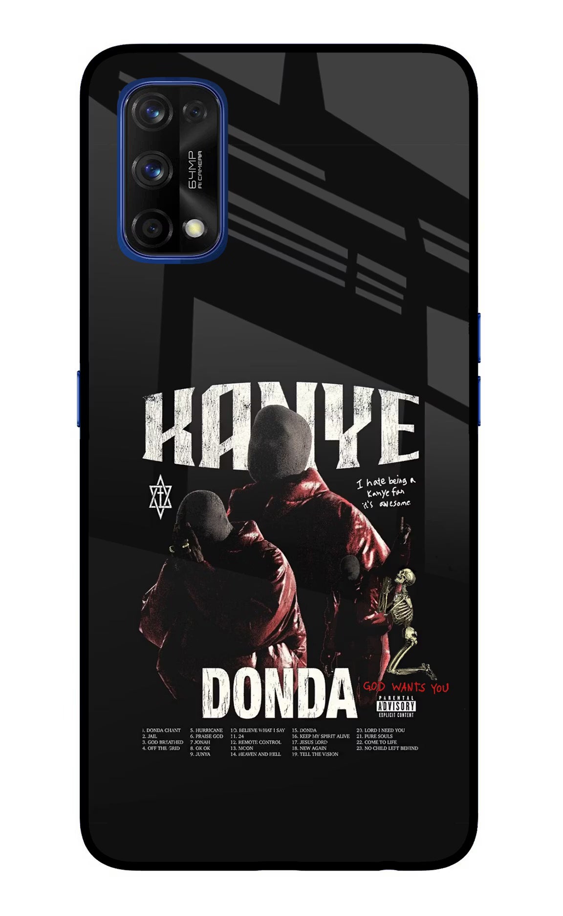 Donda Kanye West Realme 7 Pro Glass Case Back Cover by Casekaro