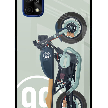 Classic Cafe Racer 99 Realme 7 Pro Glass Case Back Cover by Casekaro