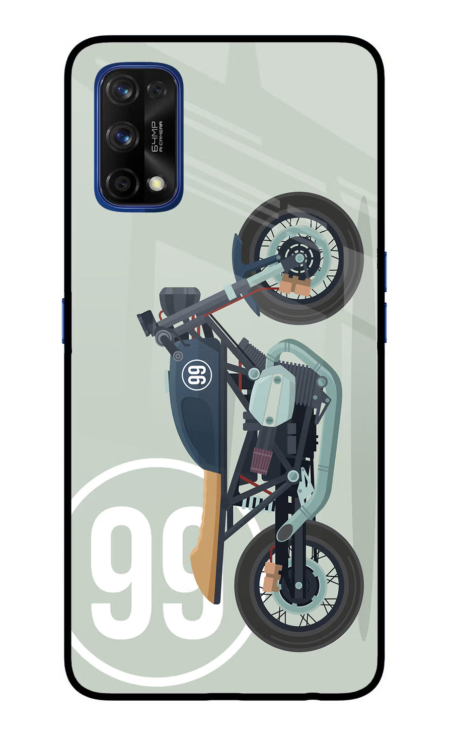 Classic Cafe Racer 99 Realme 7 Pro Back Cover, Glass case