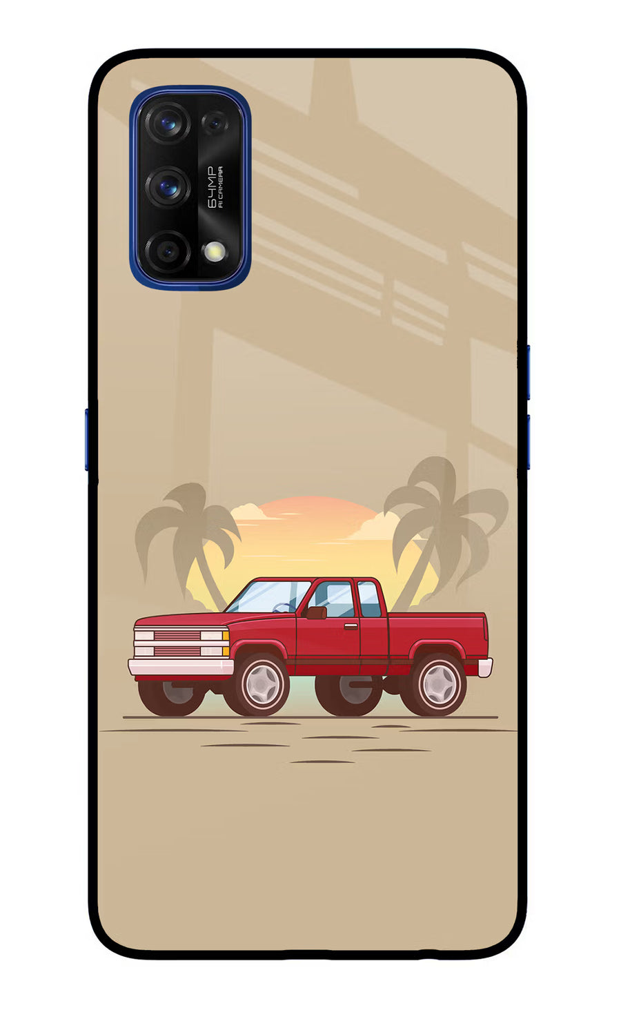 Desert Classic Drive Realme 7 Pro Back Cover, Glass case