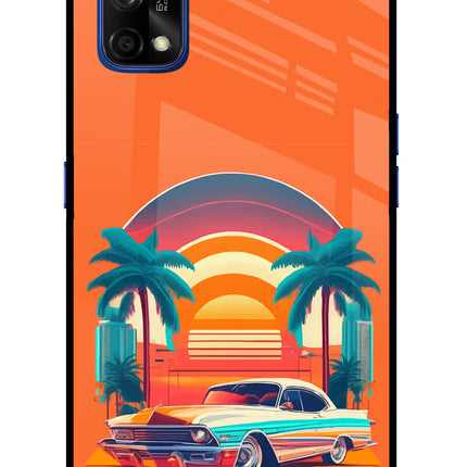 Palm Drive 80s Realme 7 Pro Glass Case Back Cover by Casekaro