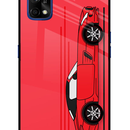 Red Velocity Realme 7 Pro Glass Case Back Cover by Casekaro