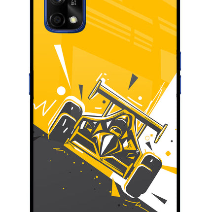 Track King Realme 7 Pro Glass Case Back Cover by Casekaro