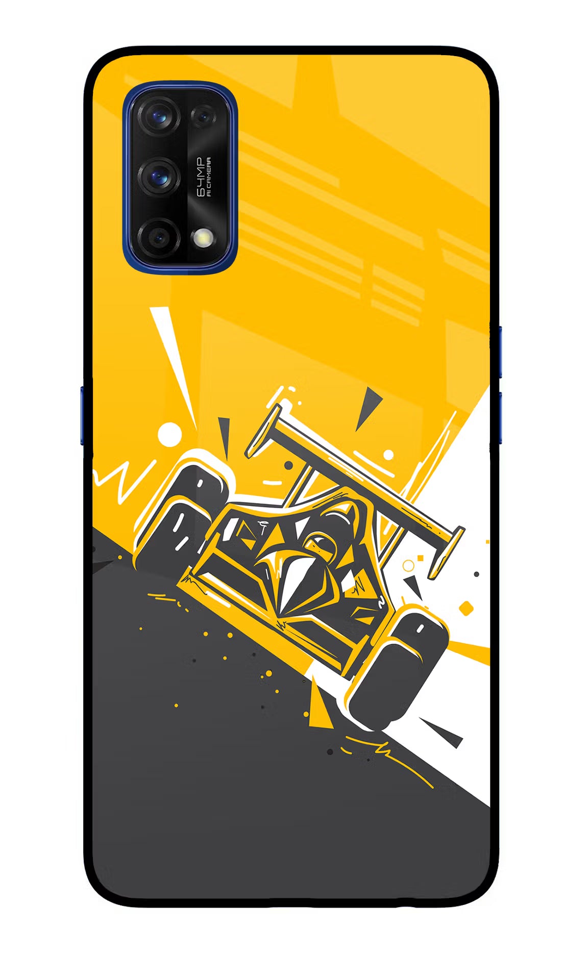Track King Realme 7 Pro Glass Case Back Cover by Casekaro