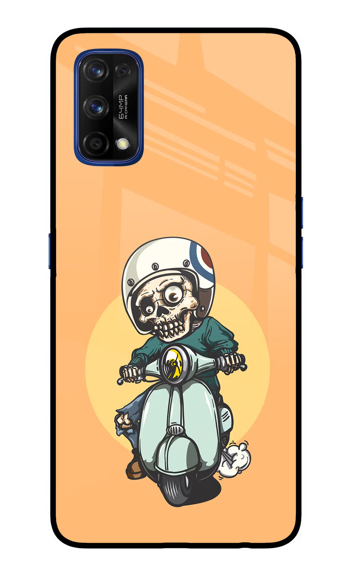 Undead Biker Realme 7 Pro Glass Case Back Cover by Casekaro