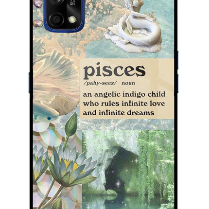 Pisces Zodiac Realme 7 Pro Glass Case Back Cover by Casekaro