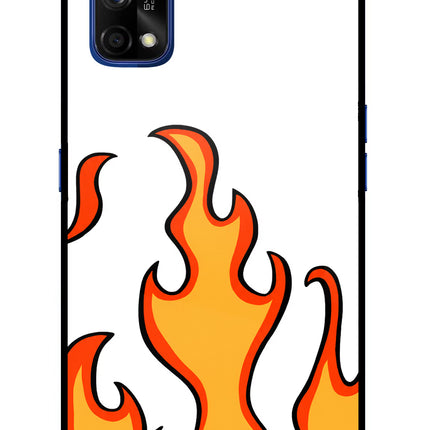Fired Up – White Realme 7 Pro Glass Case Back Cover by Casekaro