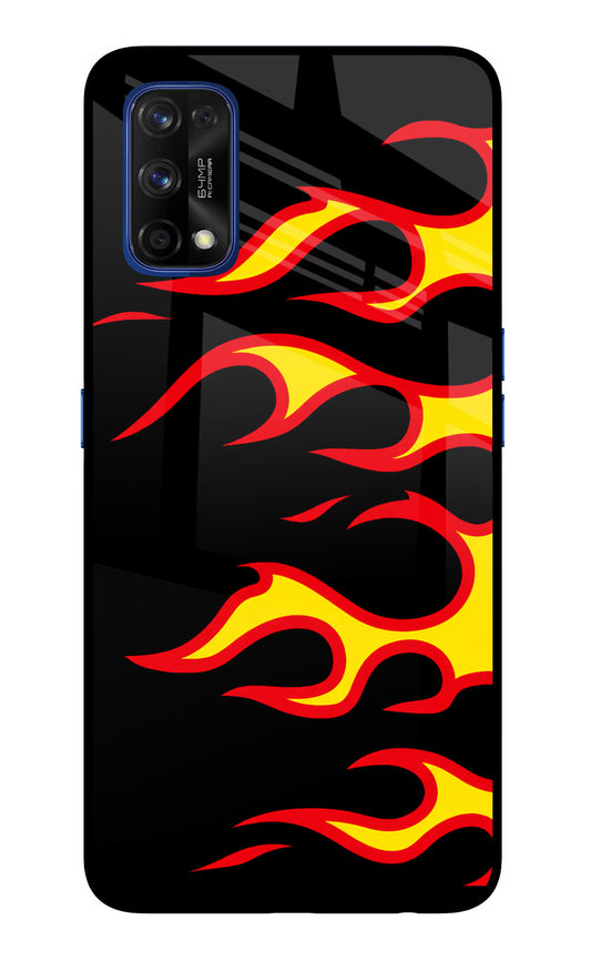 Side Sweep Flames Realme 7 Pro Glass Case