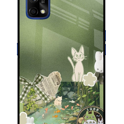 Aesthetic anime Realme 7 Pro Glass Case Back Cover by Casekaro